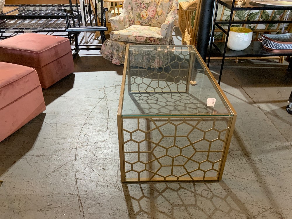 Gold & Glass Coffee Table