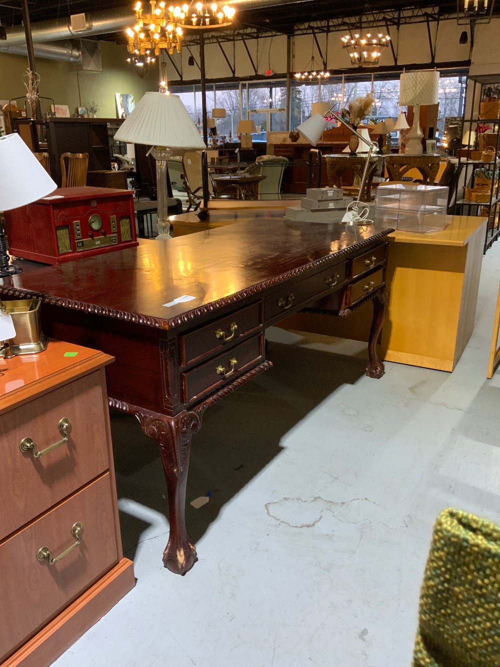 Cherry Wood Partners Desk