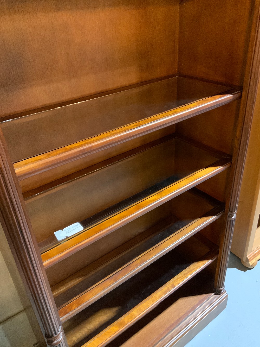 Cherry Bookcase with Wood & Glass Shelves Tall