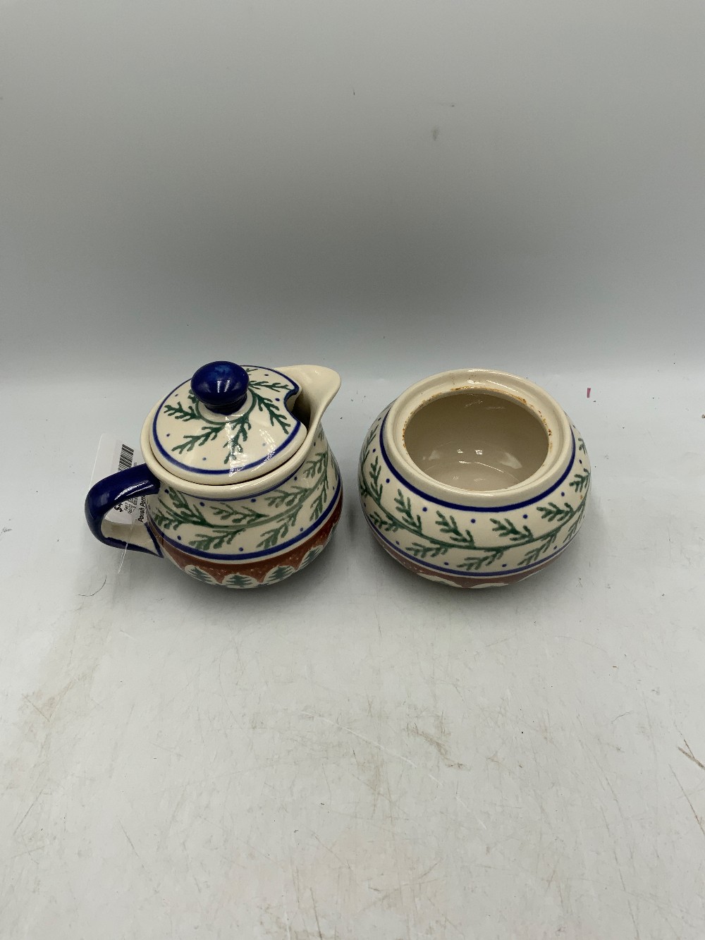 Polish Pottery Cream & Sugar