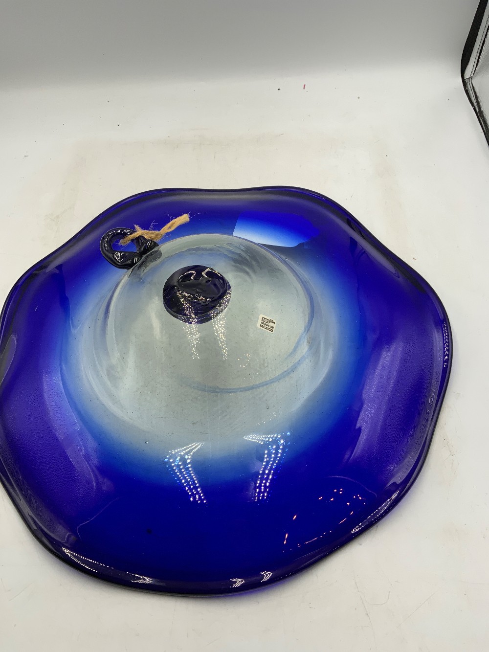 Cobalt Glass Bowl with Fleur De Lis