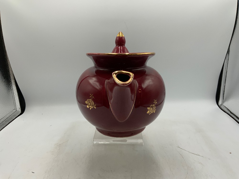 Hall Burgandy Teapot