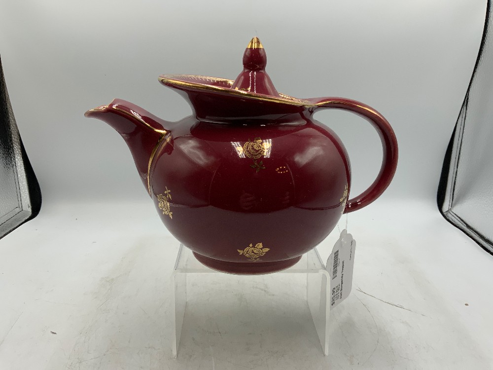 Hall Burgandy Teapot