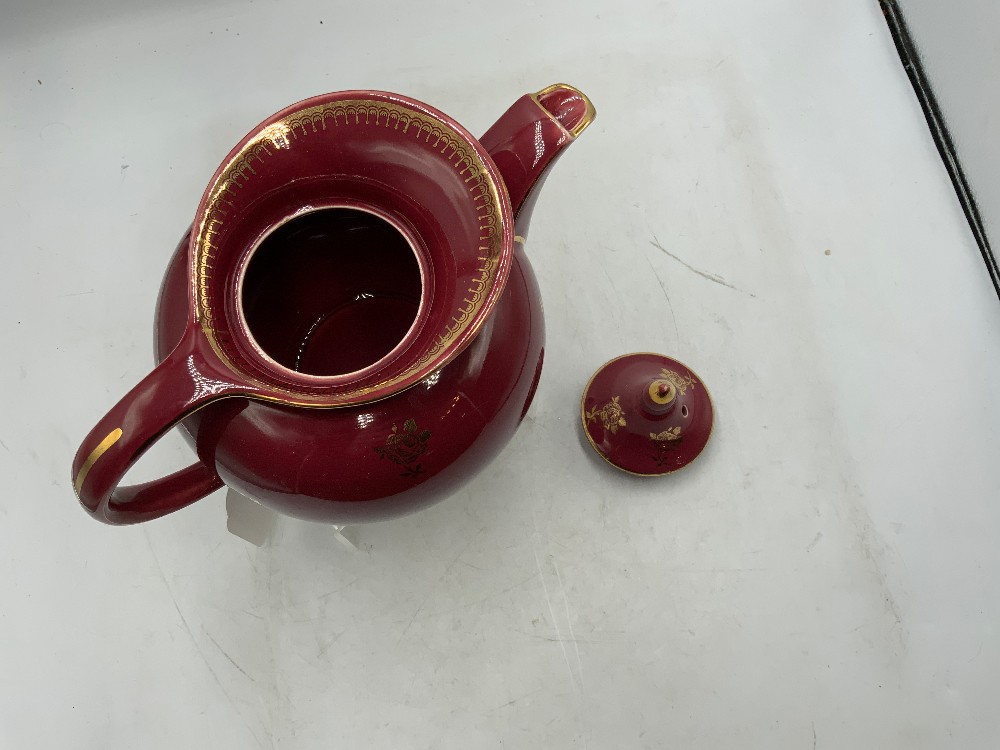 Hall Burgandy Teapot