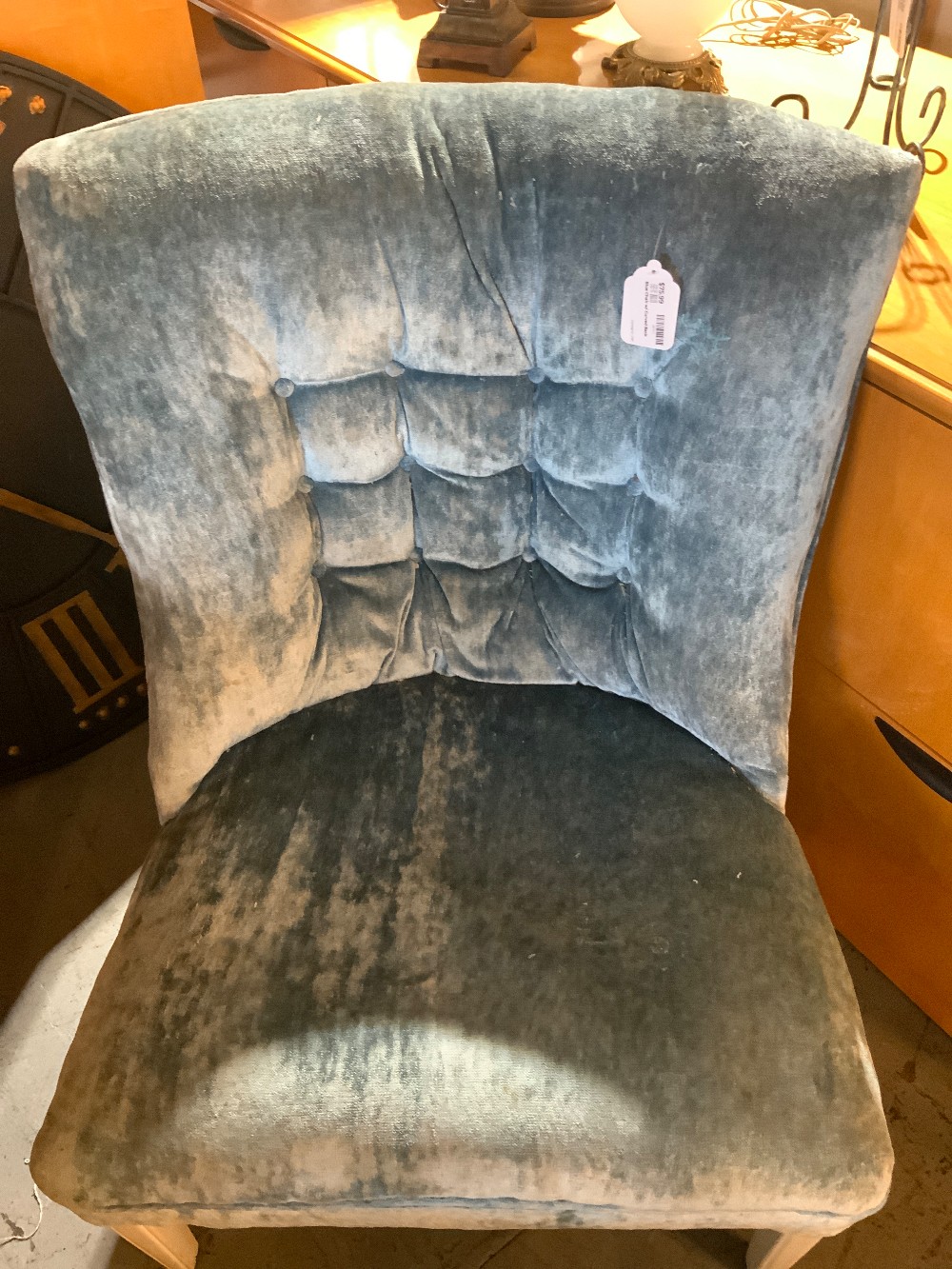 Blue Chair w/ Curved Back