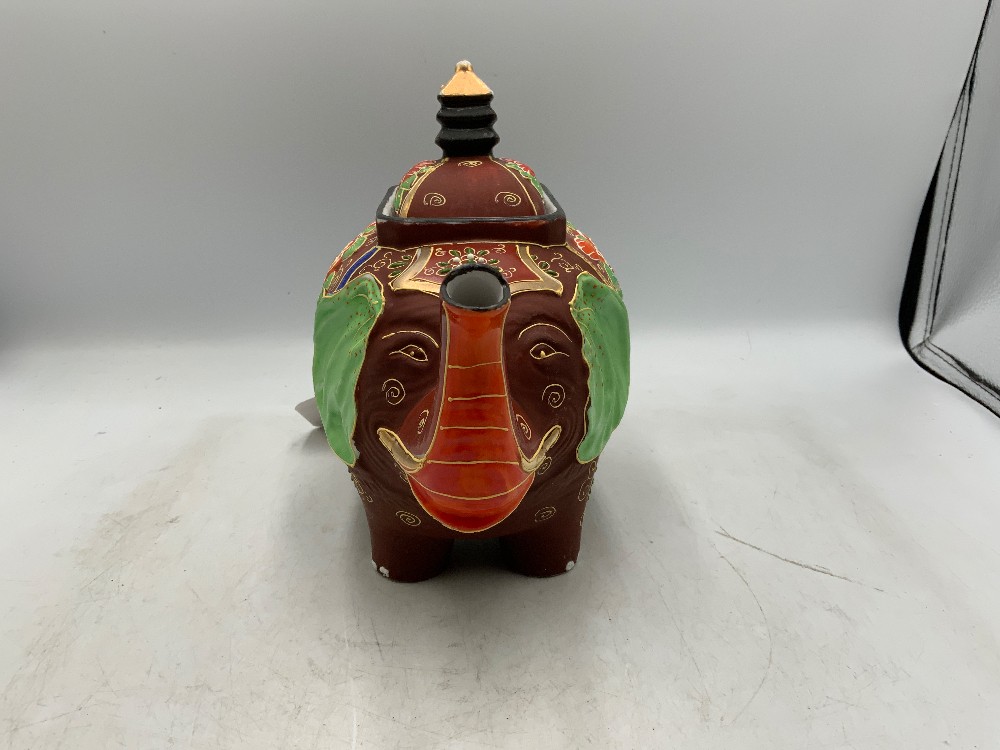 Japanese Moriage Satsuma Elephant Teapot
