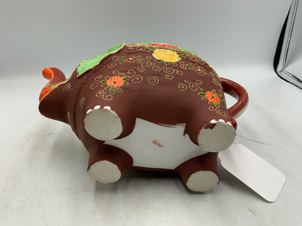 Japanese Moriage Satsuma Elephant Teapot