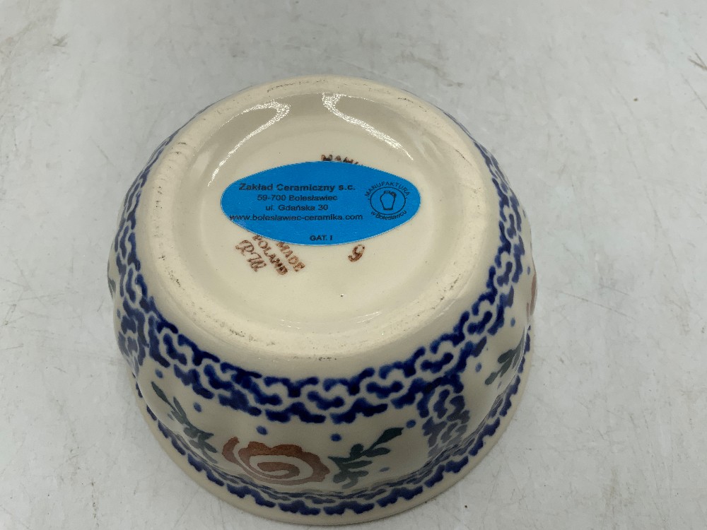 Polish Pottery Bowl with Spoon