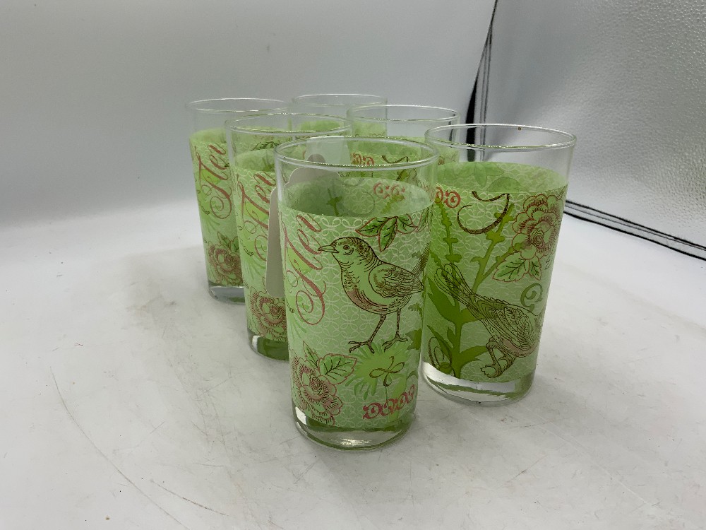 Glasses with Birds - Set of 6