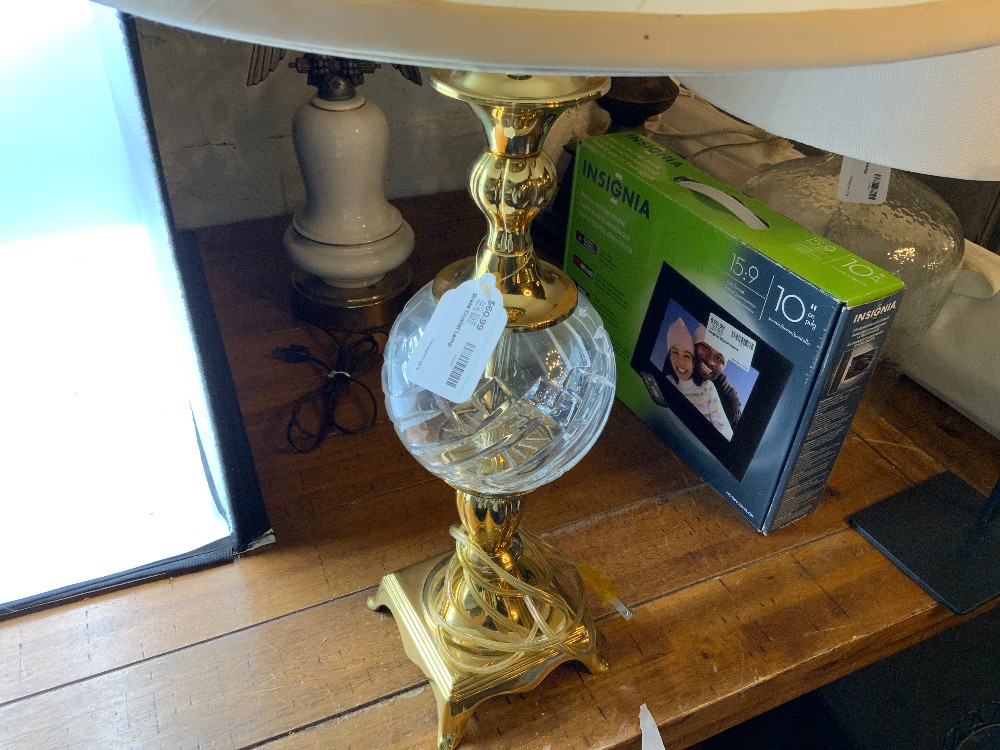Brass Crystal Lamp