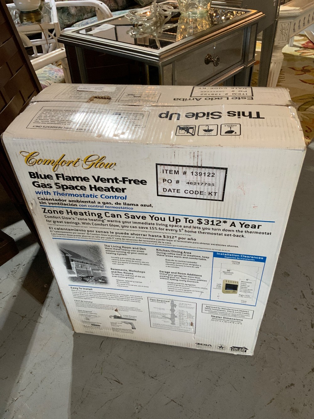 Blue Frame Rent Free Gas Heater