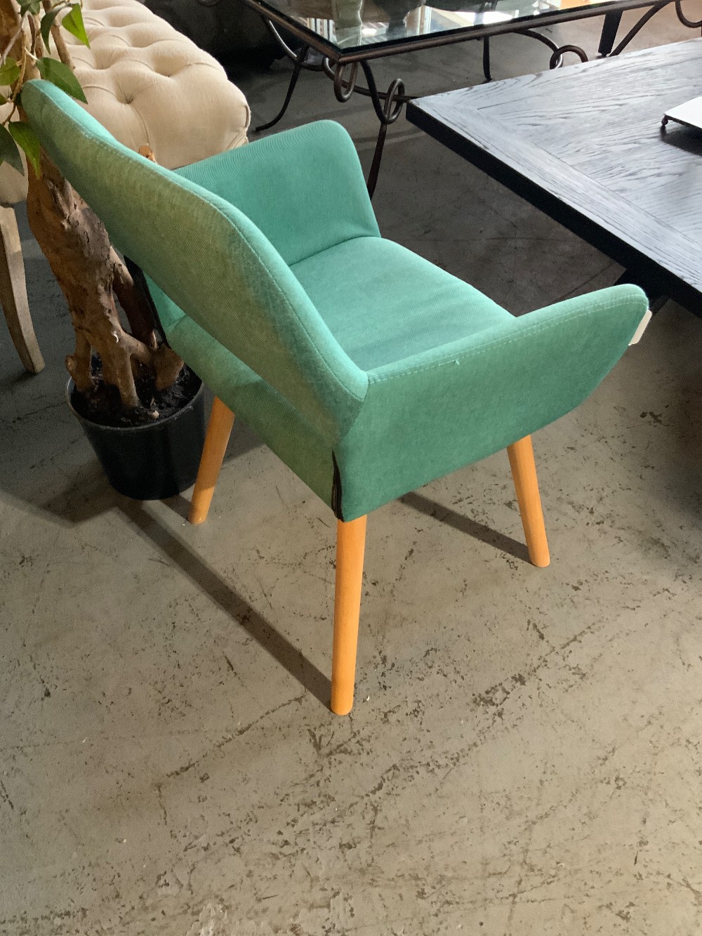 Green Chair w/ Tan legs