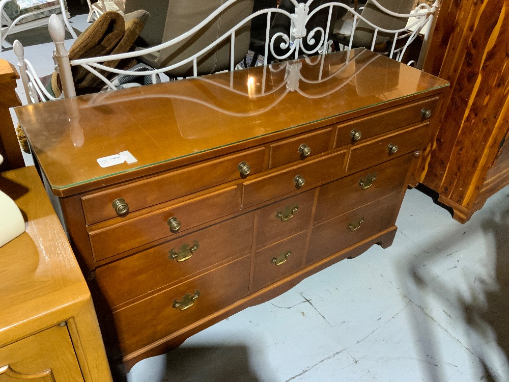 Dresser with 12 Drawers and Glass Top