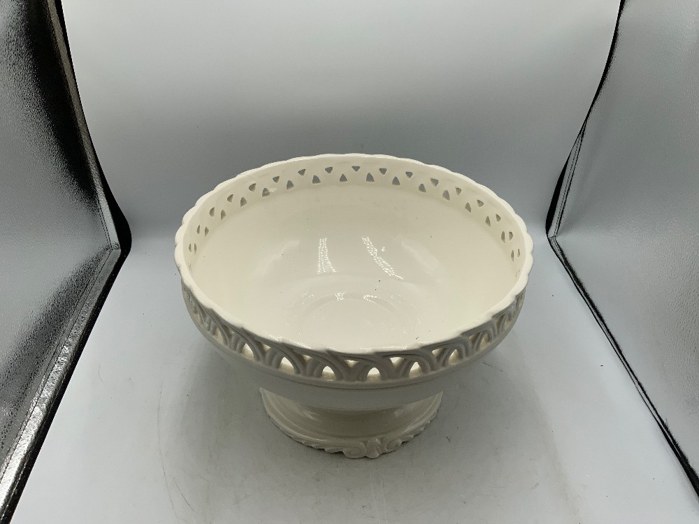 Large White Pedestal Bowl