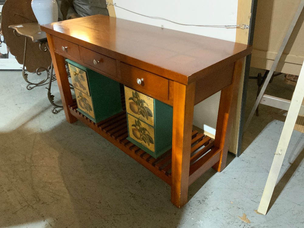 Wood Sofa Table with Drawers