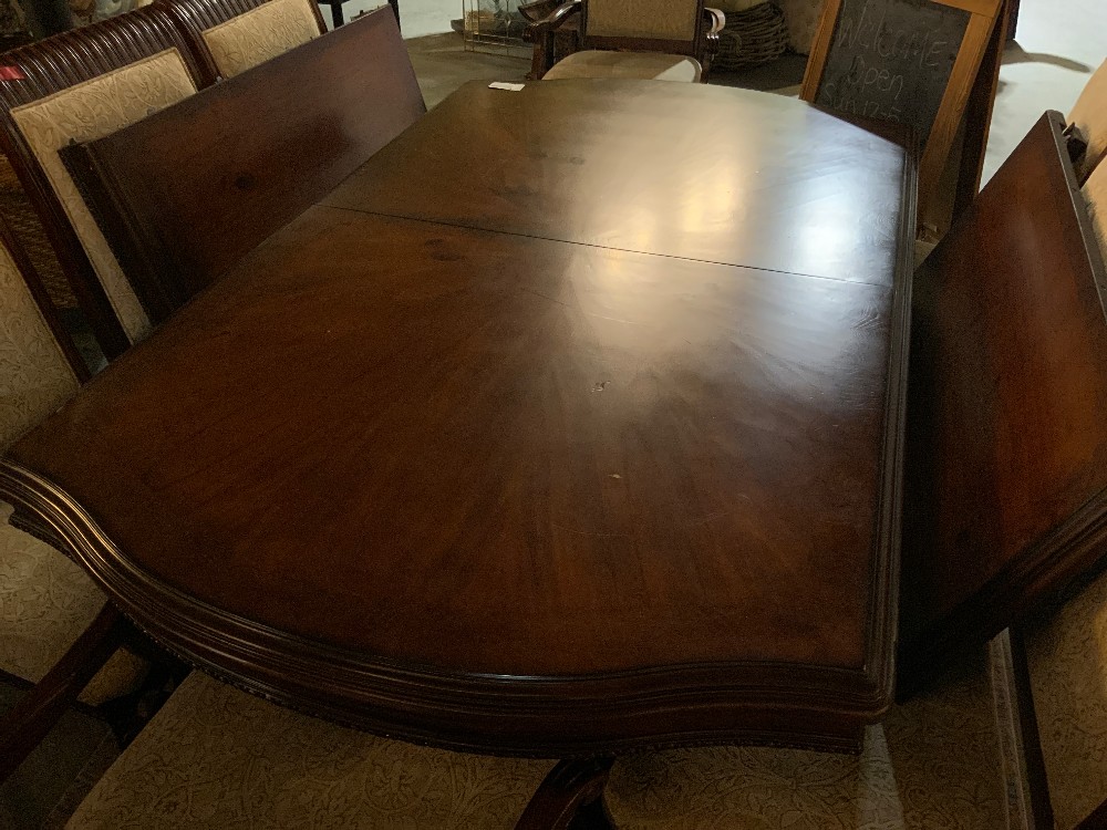 Dark Wood Table with 8 Chairs