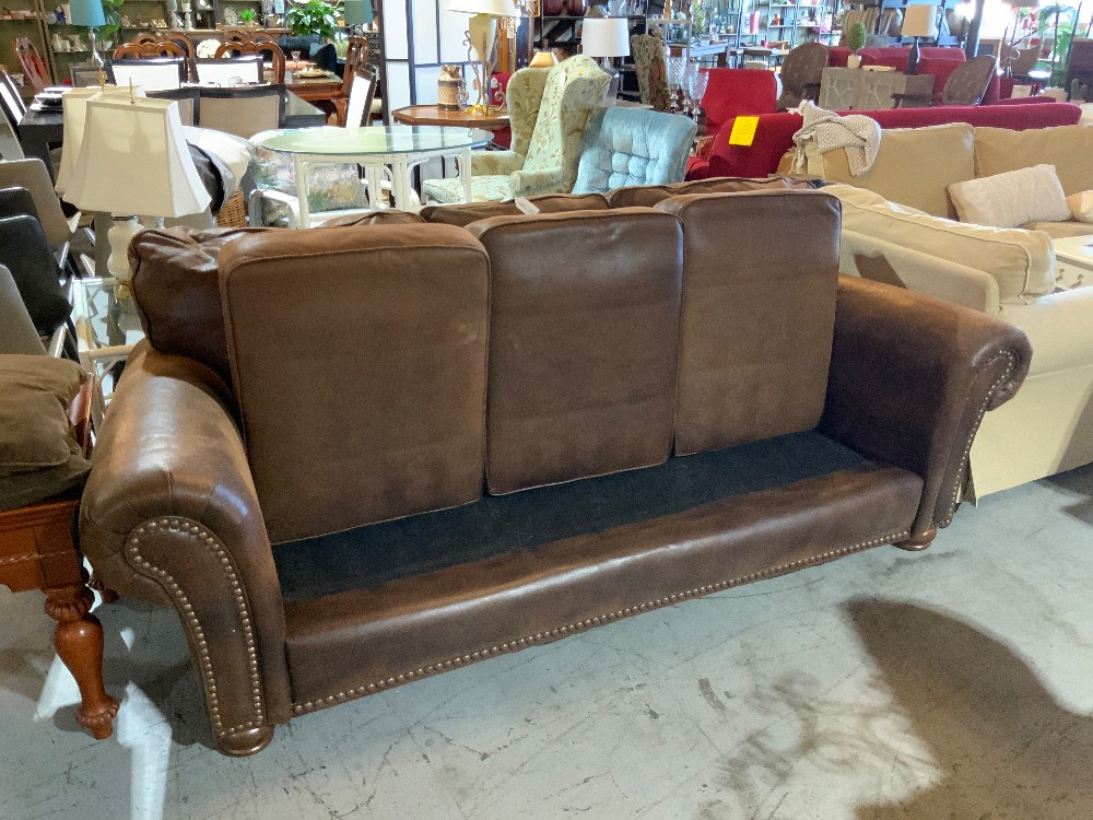 Dark brown Sofa with 2 Pillows