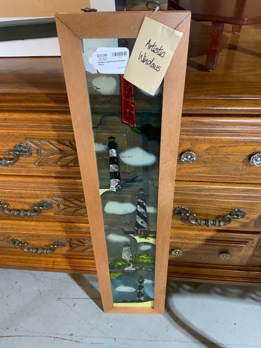 Artistic Lighthouse Window Decor