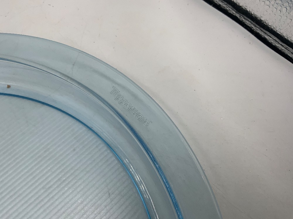 Tupperware Blue Covered Divided Dish with Lid