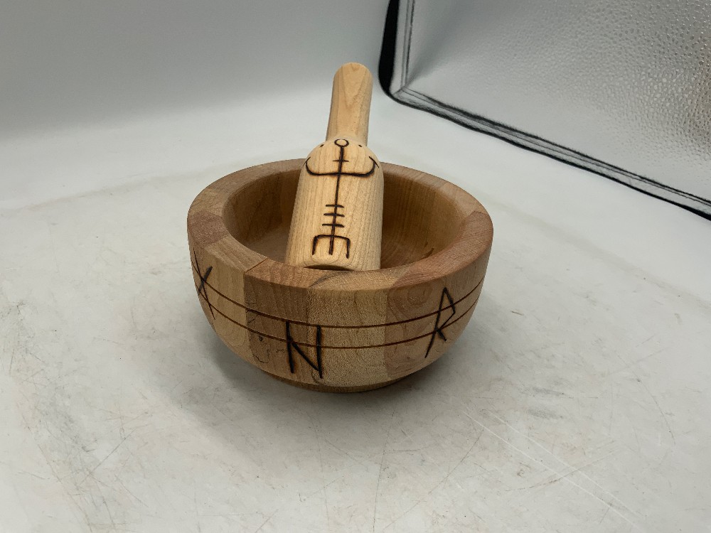 Hail Eir Wood Burned Mortar and Pestle