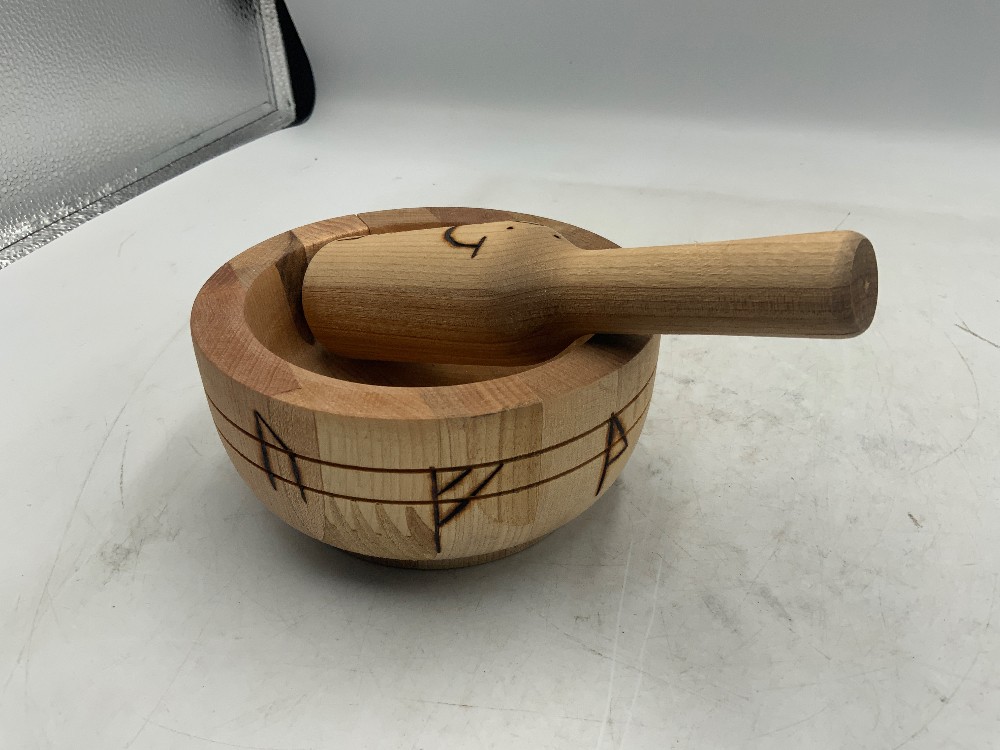 Hail Eir Wood Burned Mortar and Pestle