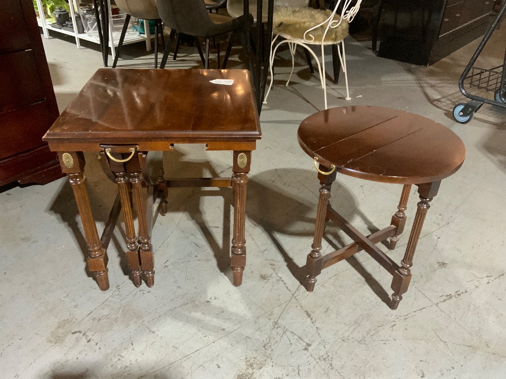 Dark Wood Nesting  Accent Table
