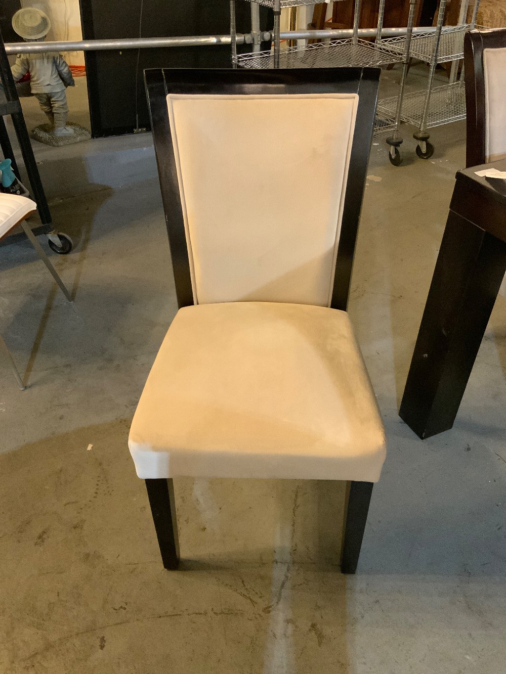 Dark Wood with Glass Inlay Table with 8 Chairs