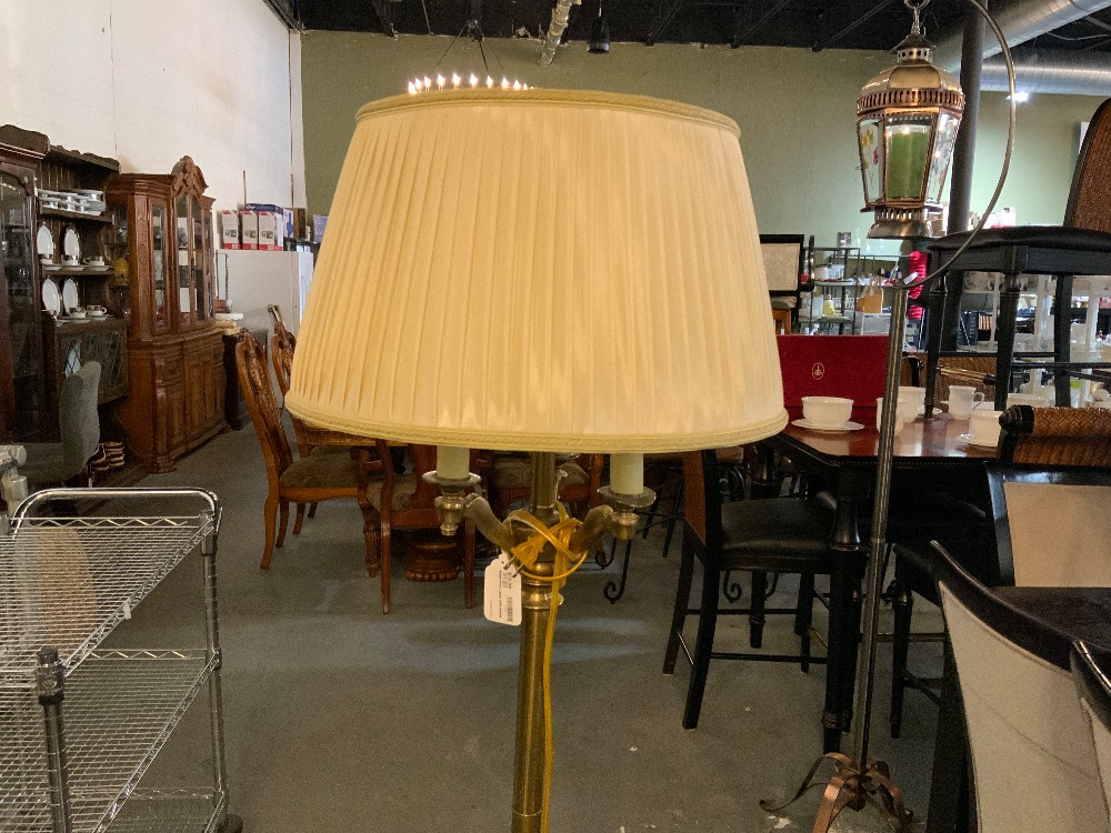 Brass Floor Lamp with Shade
