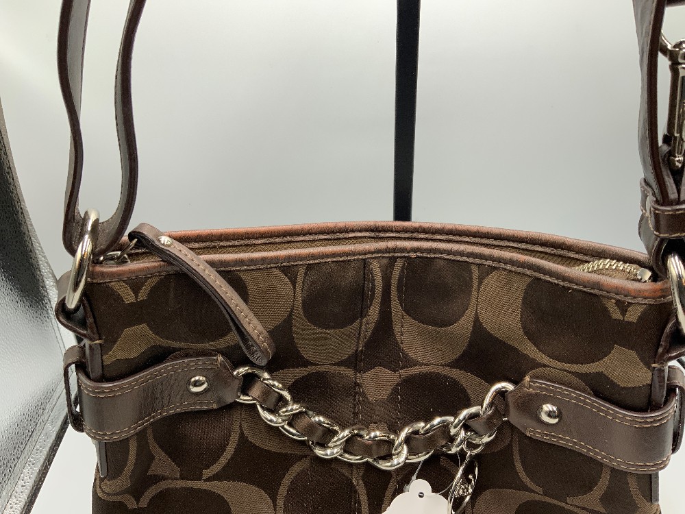 Brown Coach Handbag with Chain