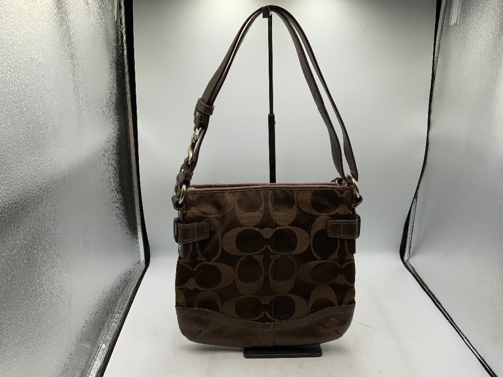 Brown Coach Handbag with Chain