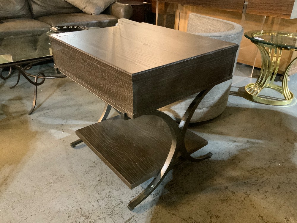 *As is Dark Wood / Metal End Table