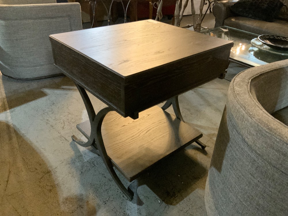 *As is Dark Wood / Metal End Table
