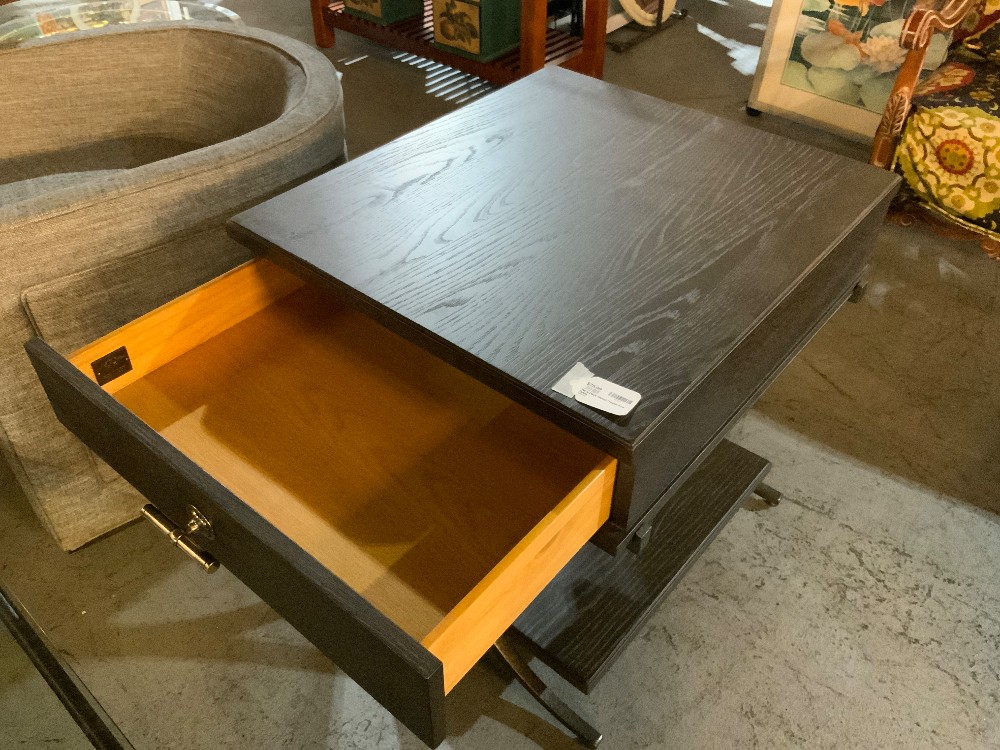 *As is Dark Wood / Metal End Table