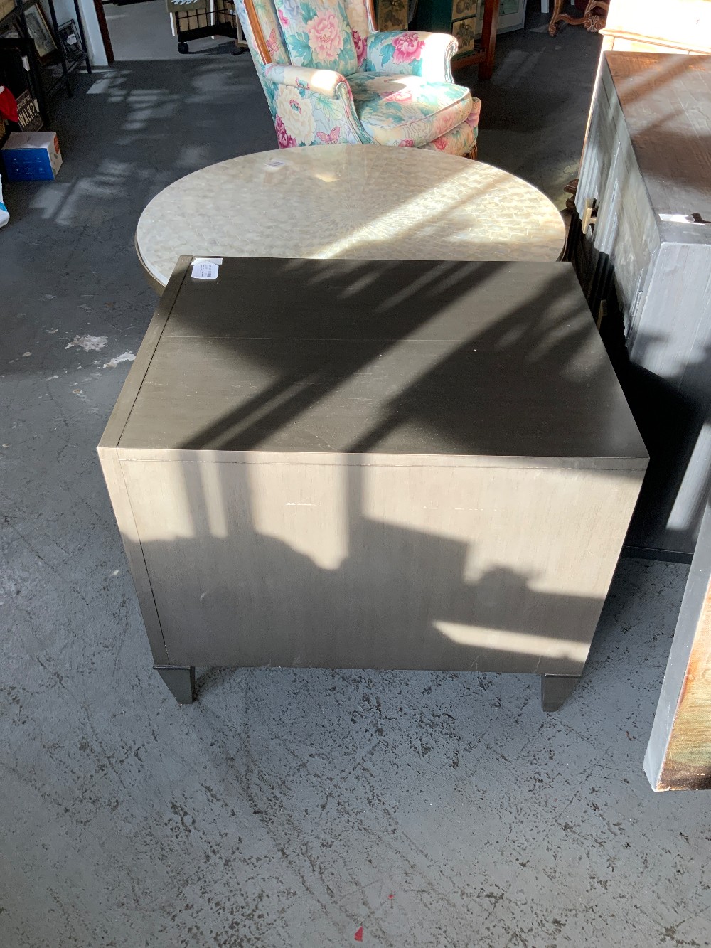 NEW Lexington Grey Accent Table w/ Chrome