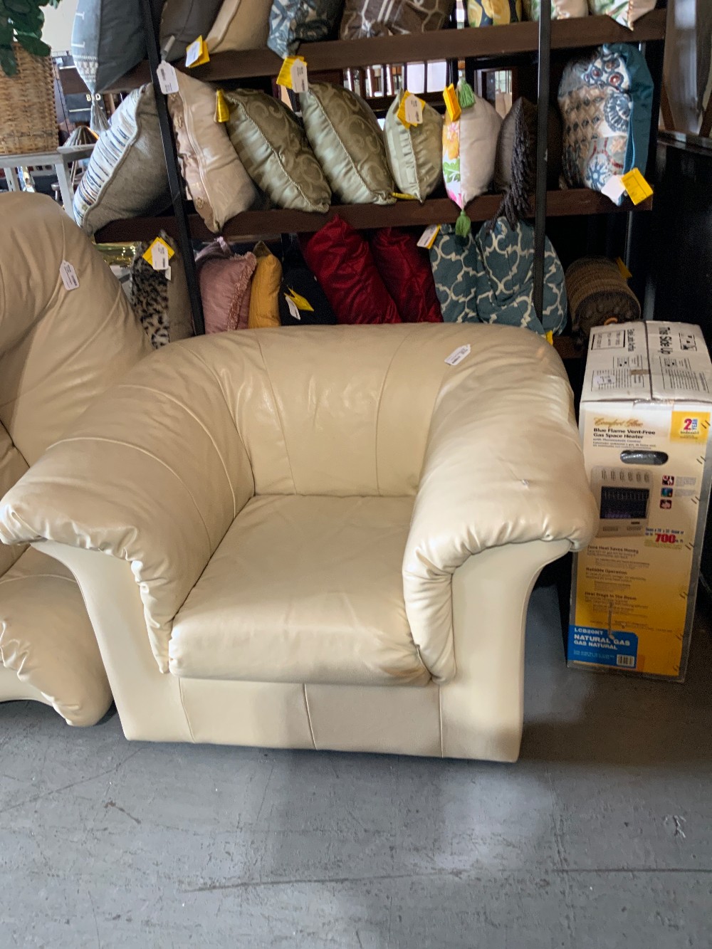 Cream Leather Sofa Chairs