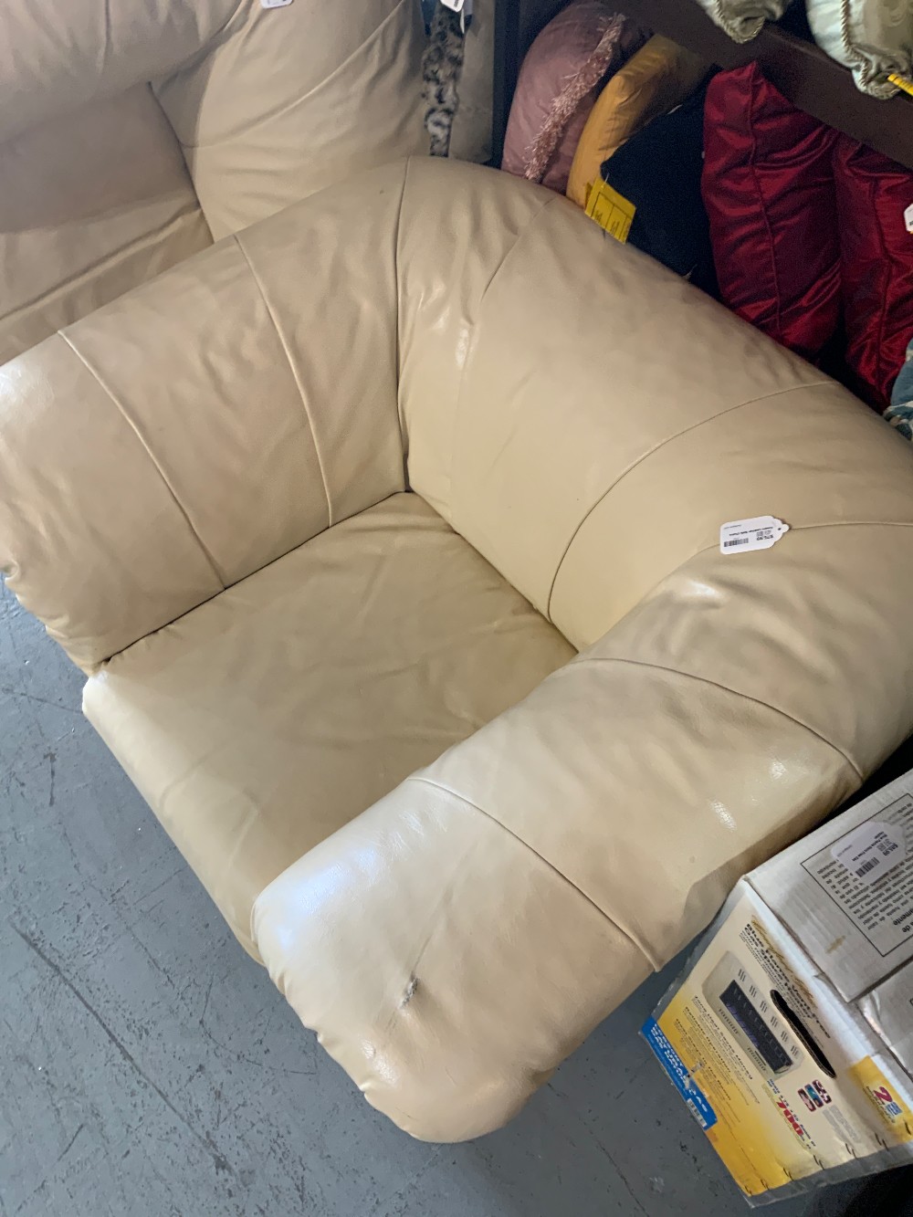 Cream Leather Sofa Chairs