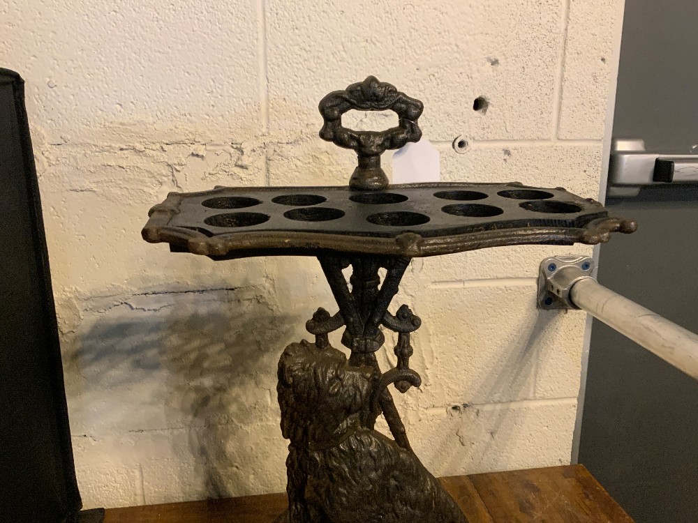 19th Century Cast Iron Terrier Umbrella Stand