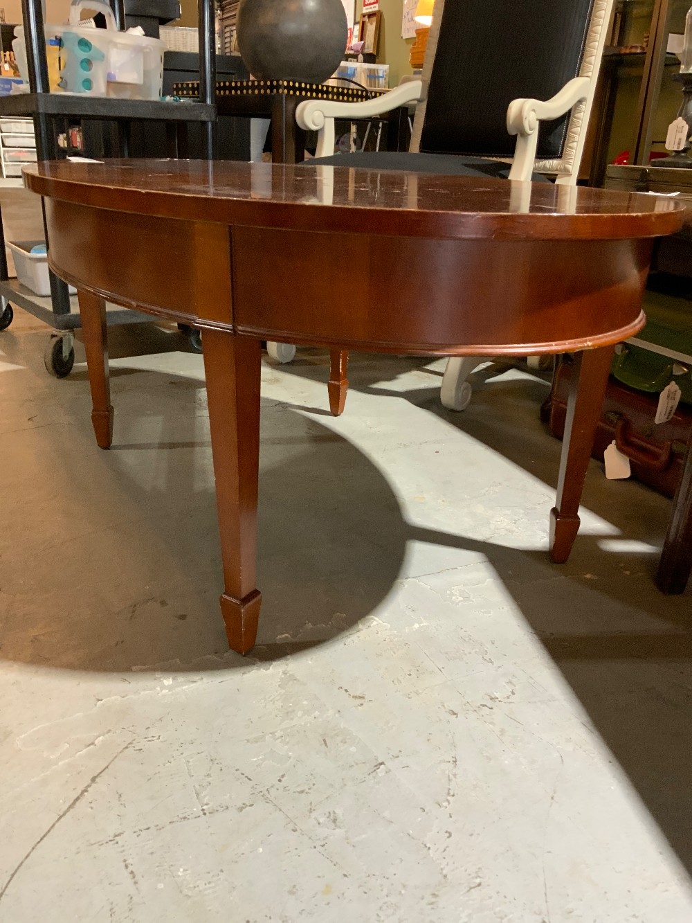Cherry Wood Oval Coffee Table