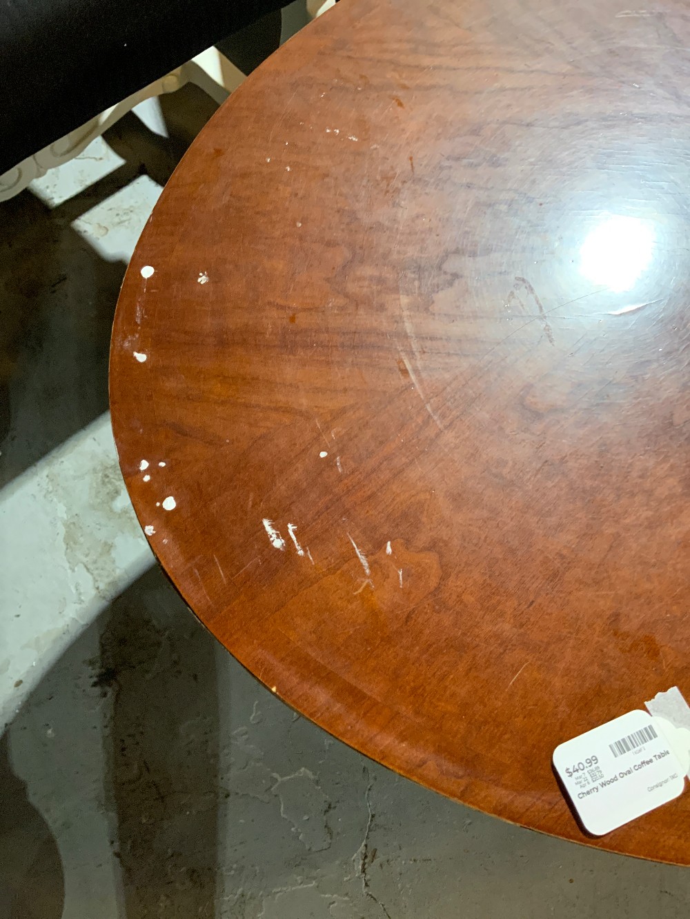 Cherry Wood Oval Coffee Table