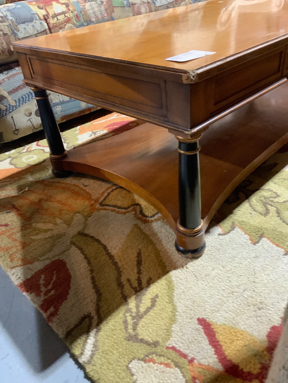 Coffee Table with Black Pillars