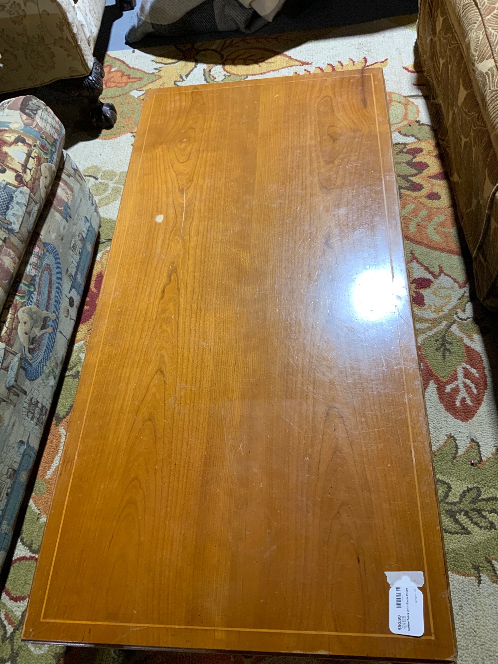 Coffee Table with Black Pillars