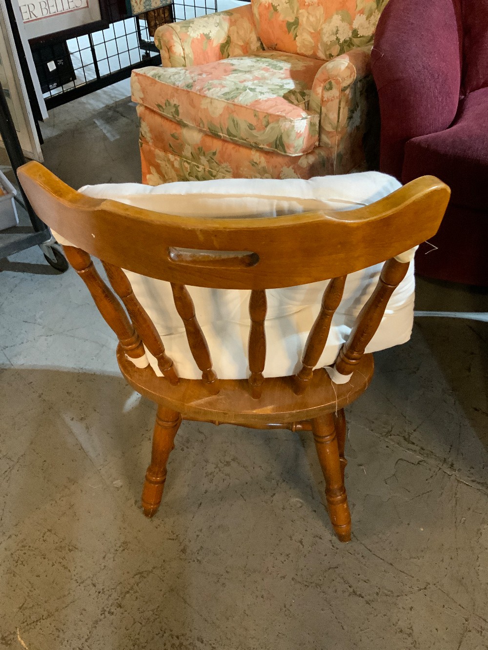 Wooden Kids Chair w/ White Cushions