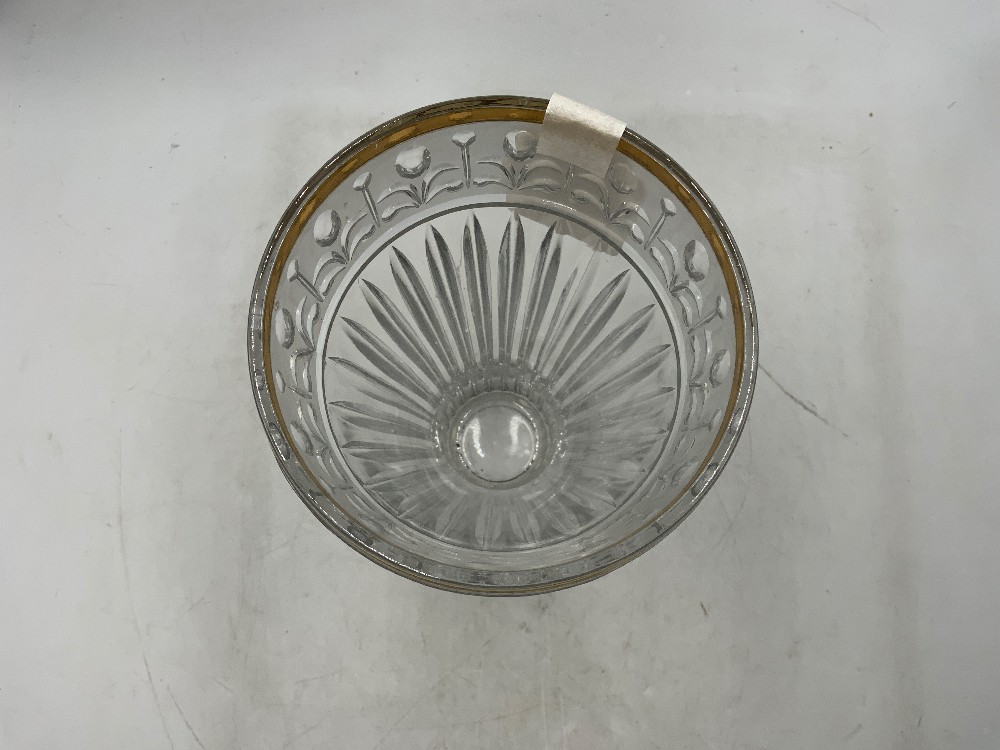 Crystal Vase wGold Rim Anna Hutte