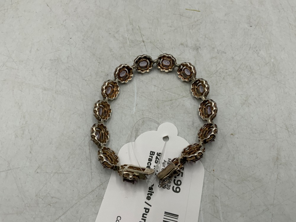 925 Marcasite / Purple Stone Bracelet