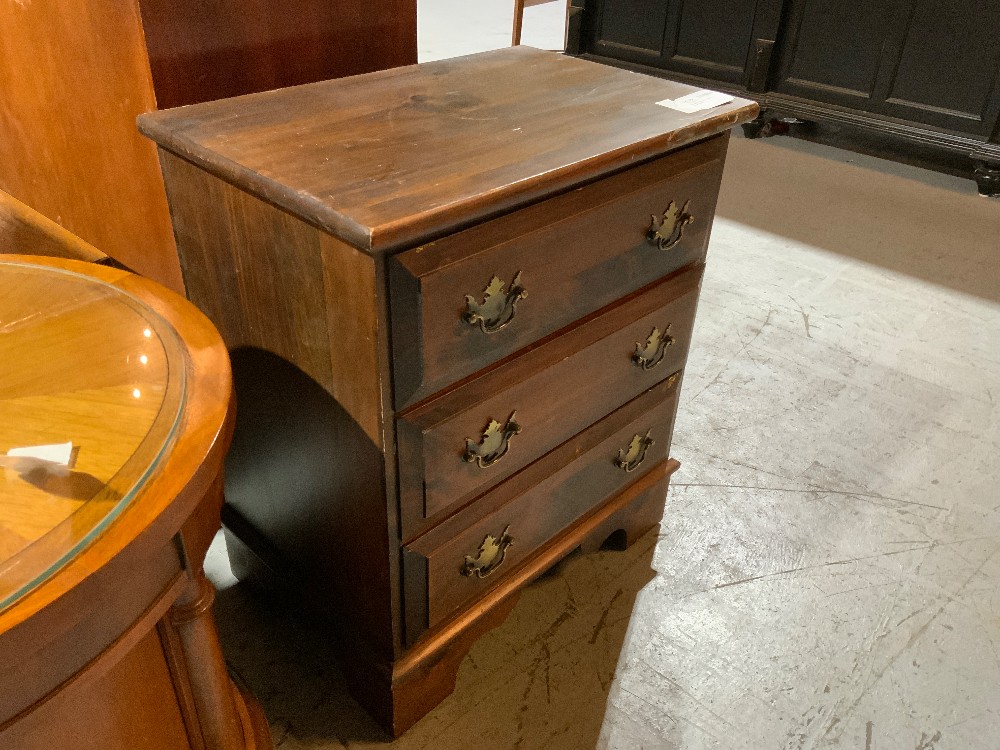 Small 3 Drawer Wood Nightstand
