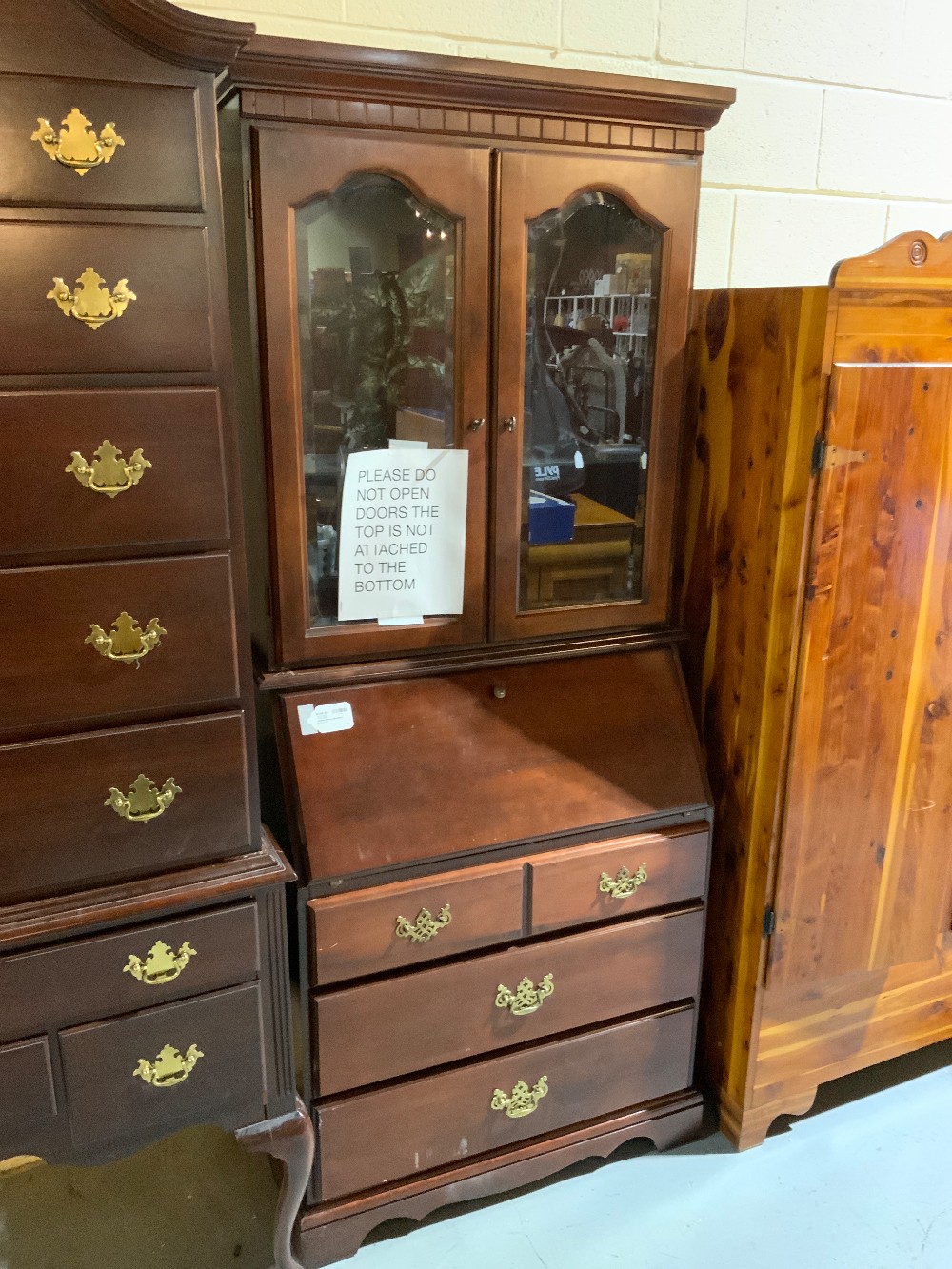 2 Piece Cherry Secretary