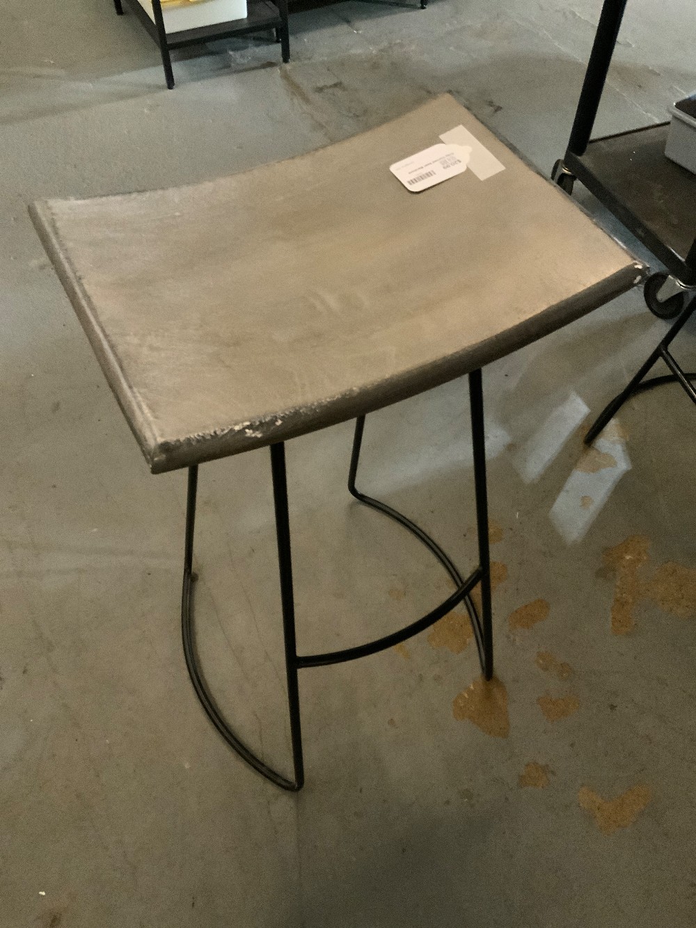 Grey Curved Seat Barstool