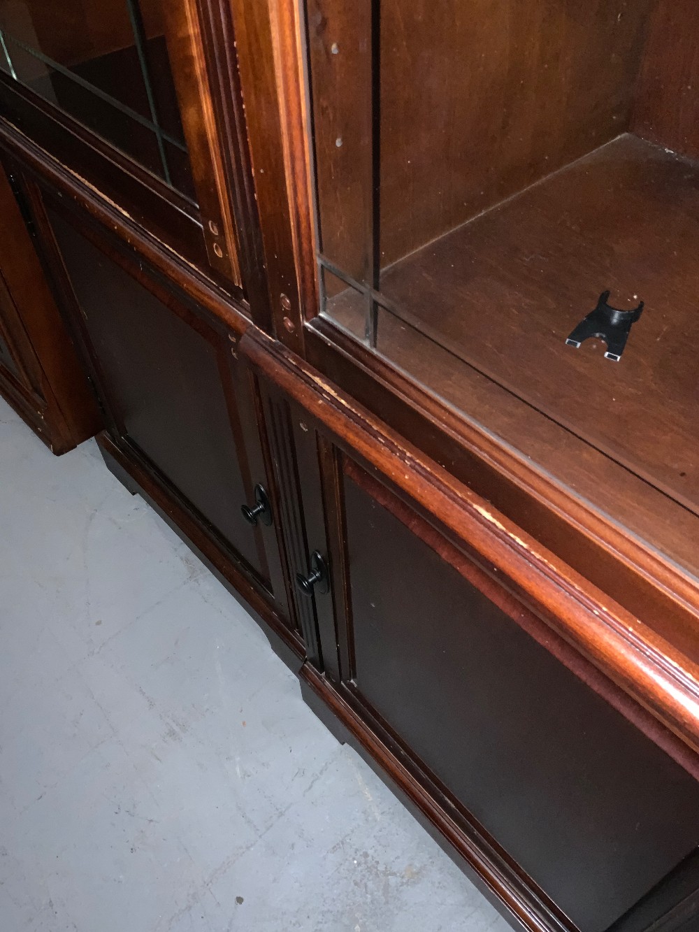 2 Pc Walnut Cherry Bookcase Curio - SET