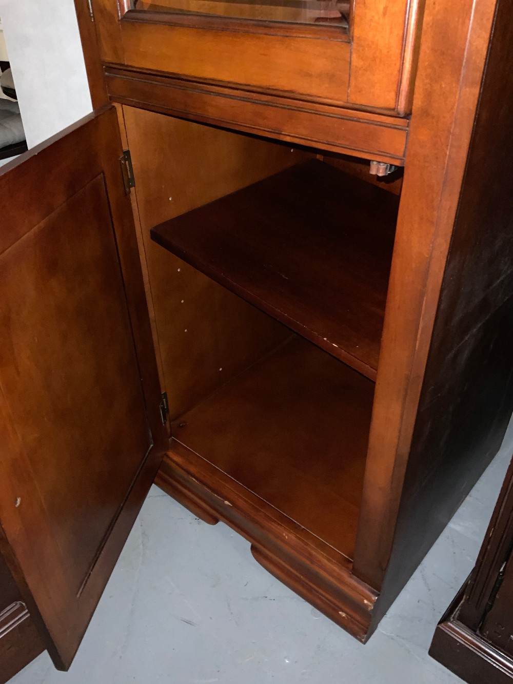 Tall Walnut Cherry Bookcase Curio