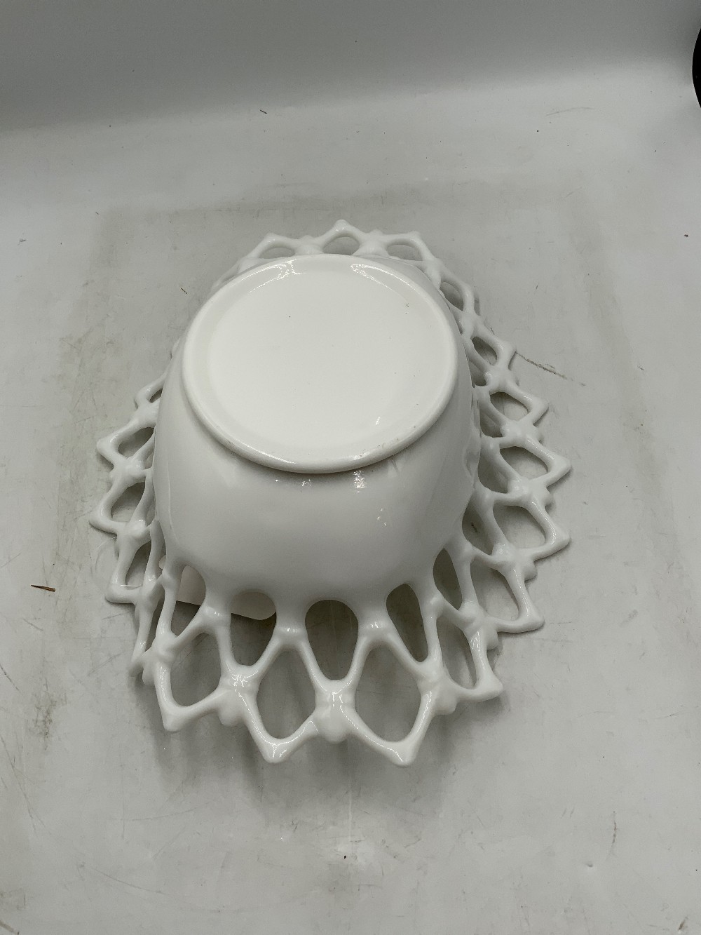 Westmoreland Milk Glass Doric Open Lace Bowl